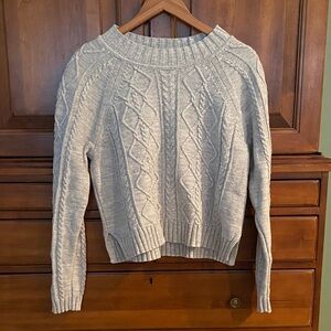 GAP Women’s Medium 100% COTTON Gray Cable Knit Sweater